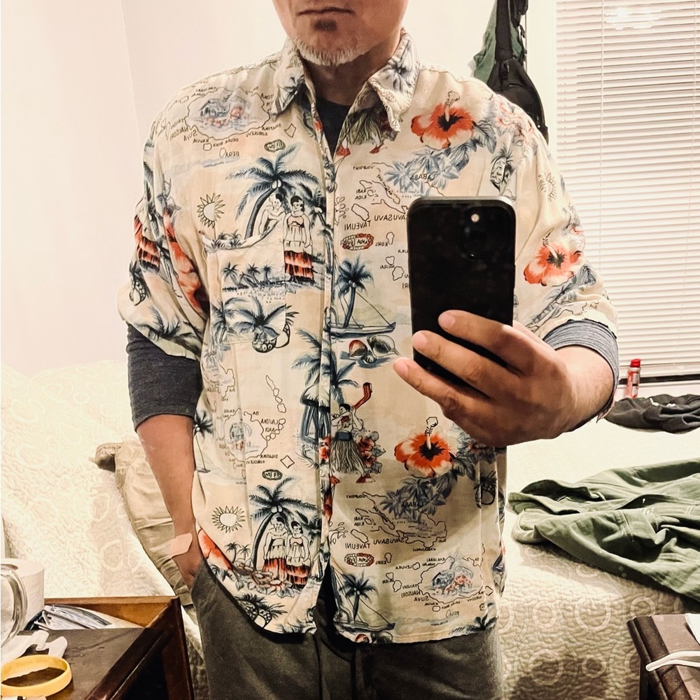 HANA BAY vintage Hawaiian rayon shirt, very good condition men's large
